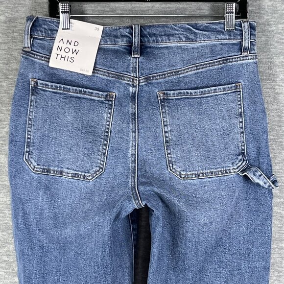 NWT And Now This Womens US 10 Utility Denim Jeans High Rise Straight Leg Skater - Picture 4 of 13